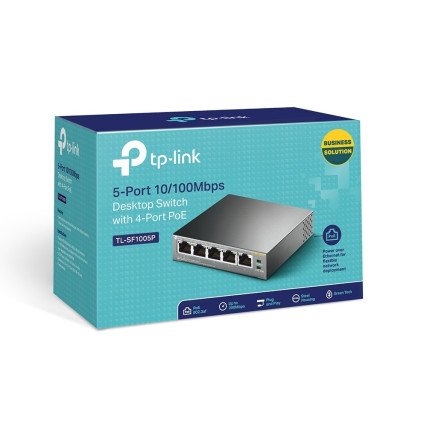 Switch TP-Link Fast Ethernet TL-SF1005P, 5 Puertos 10/100Mbps (4x PoE), 1 Gbit/s, 2000