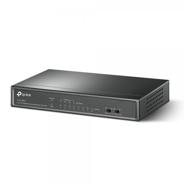 Switch TP-Link Fast Ethernet TL-SF1008LP, 8 Puertos 10/100Mbps (4x PoE), 1.6 Gbit/s