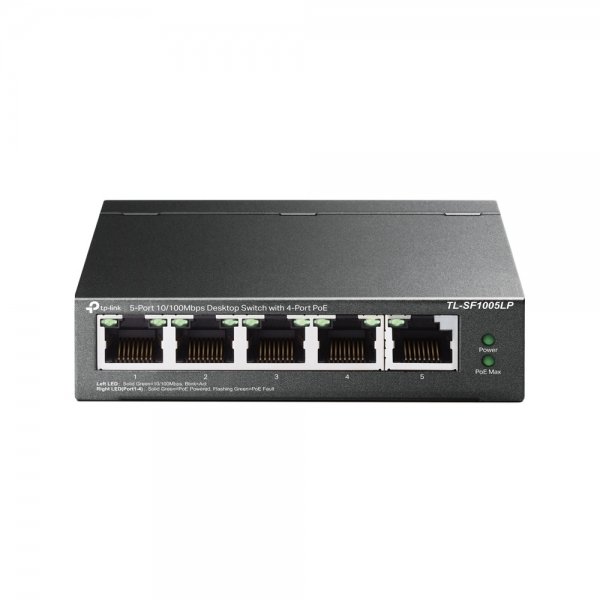 Switch TP-Link Fast Ethernet TL-SF1005P, 5 Puertos 10/100Mbps (4x PoE), 1 Gbit/s