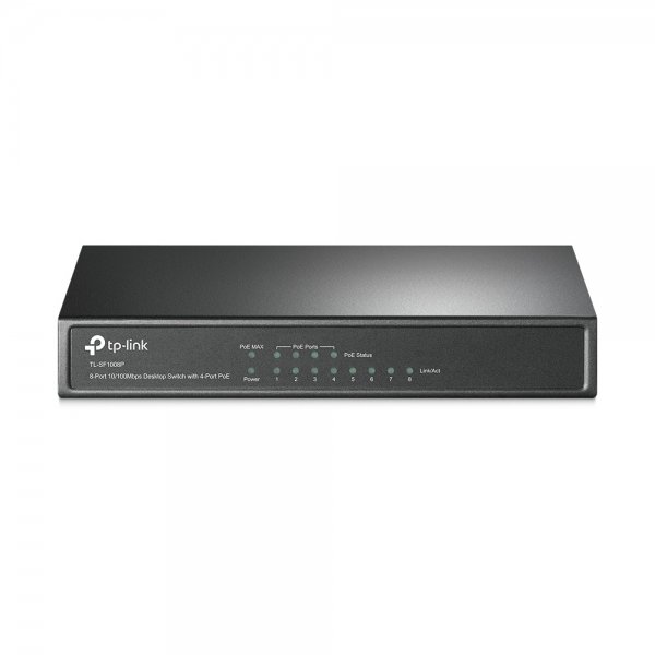 Switch TP-Link TL-SF1008P PoE, 8 Puertos 10/100Mbps (4x PoE+), 1.6 Gbit/s