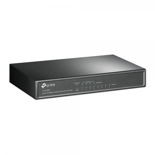 Switch TP-Link TL-SF1008P PoE, 8 Puertos 10/100Mbps (4x PoE+), 1.6 Gbit/s
