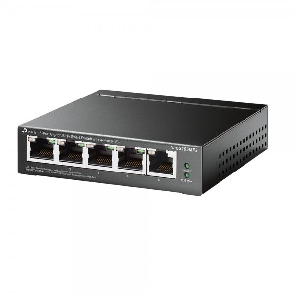 Switch TP-Link Gigabit Ethernet TL-SG105MPE, 5 Puertos 10/100/1000Mbps (4x PoE), 120W