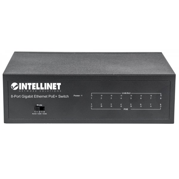 Switch Intellinet Gigabit Ethernet 561204, 8 Puertos PoE+ 10/100/1000Mbps, 16 Gbit/s