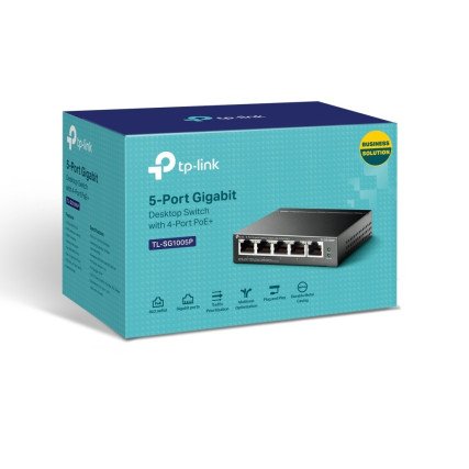 Switch TP-Link Gigabit Ethernet TL-SG1005P, 5 Puertos 10/100/1000 (4x PoE), 10Gbit/s