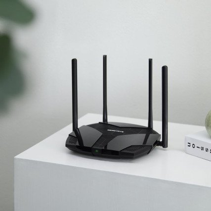 Mercusys Router WiFi 6, AX3000 Doble Banda, Qualcomm Dual-Core CPU, 4 Puertos Gigabits