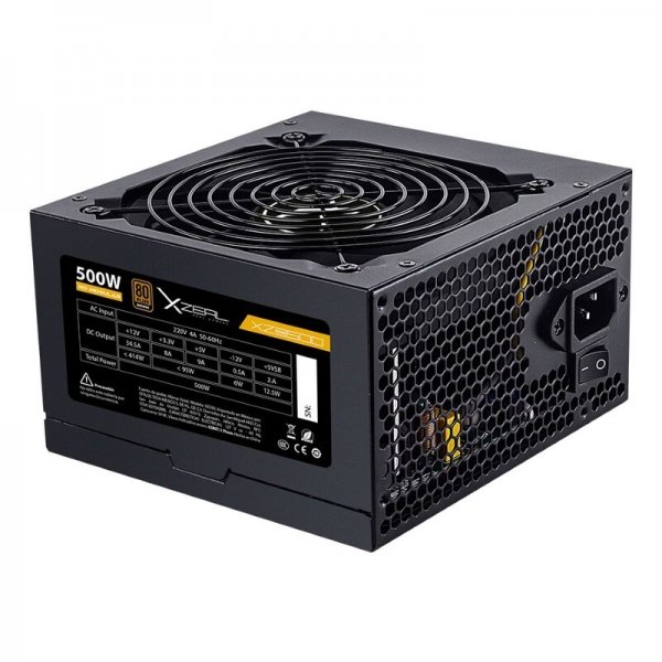 Fuente De Poder Xzeal Xz500 Atx 500w 80plus No Modular Negro (xzps500b)