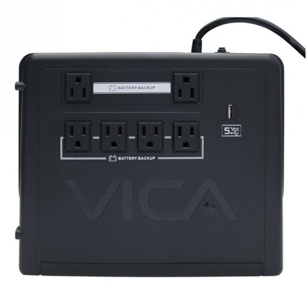 No Break/Ups Vica 900VA/500W 6TOMAS, 1 Puert USB, Pantalla LCD (REV900)