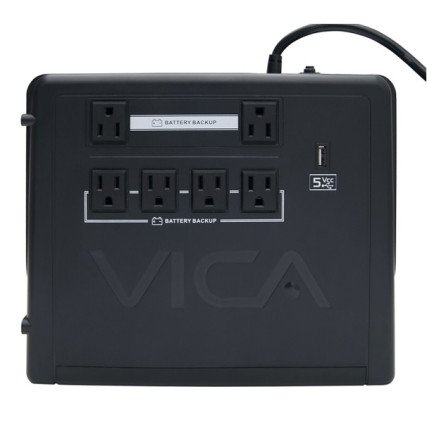 No Break/Ups Vica 900VA/500W 6TOMAS, 1 Puert USB, Pantalla LCD (REV900)