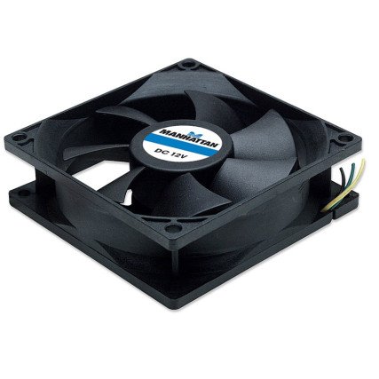 Ventilador Manhattan 3-pin para PC, 80mm, 2500RPM, Negro