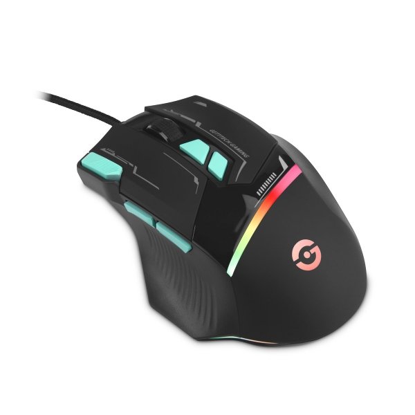 Mouse Getttech Gaming Ergonomico Negro 7200 DPI 3M Clics 125 HZ RGB