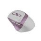 Mouse Getttech Inalambrico Silencioso Ergonomico Blanco y Rosa 6 Botones 1600 DPI 2.4G