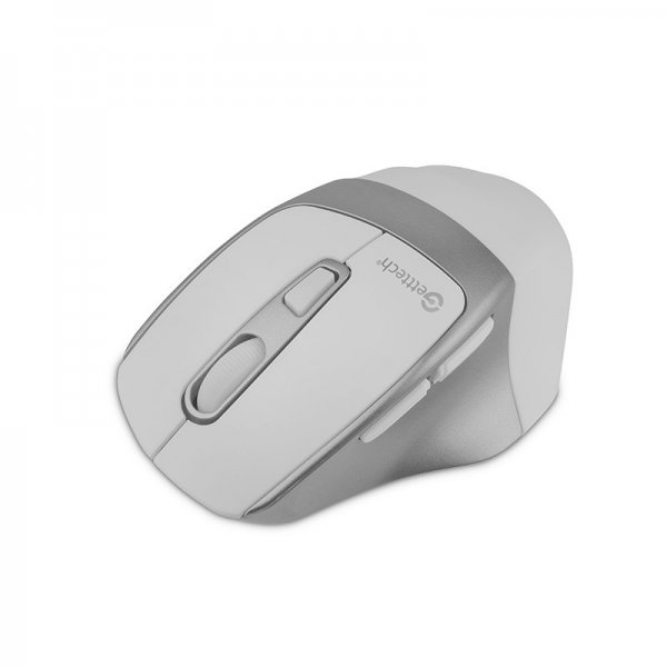 Mouse Getttech Inalambrico Ergonomico Blanco Modo Triple 2.4G