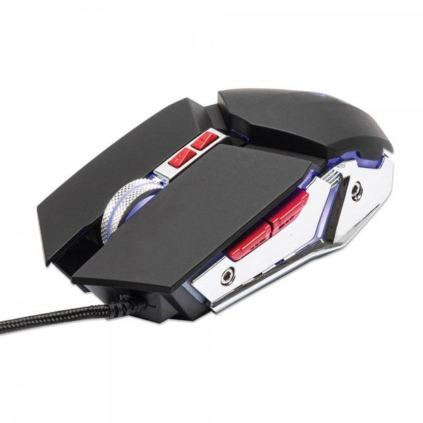 Mouse Gamer Manhattan Óptico, Alámbrico, USB, 3200DPI, Negro/Plata