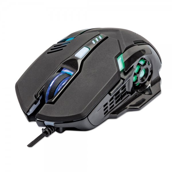 Mouse Gamer Ergonómico Manhattan Óptico, Alámbrico, USB, 3200DPI