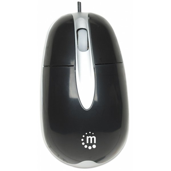 Mouse Manhattan Óptico MH3, Alámbrico, USB, 1000DPI, Negro