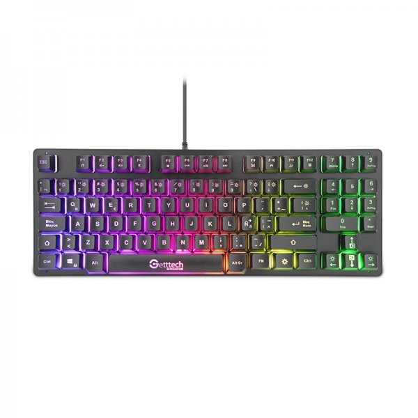 Teclado Gamer Getttech TKL Membrana RGB Negro (GPK-ESMWR-G2)