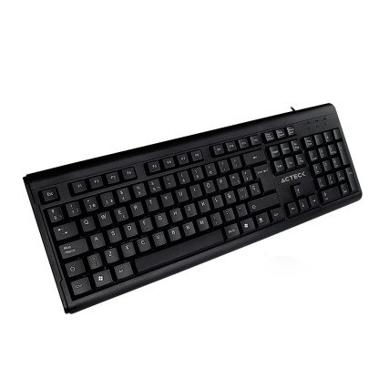 Teclado ACTECK-E Alambrico USB/Negro Estandar 104 Teclas AC-928946