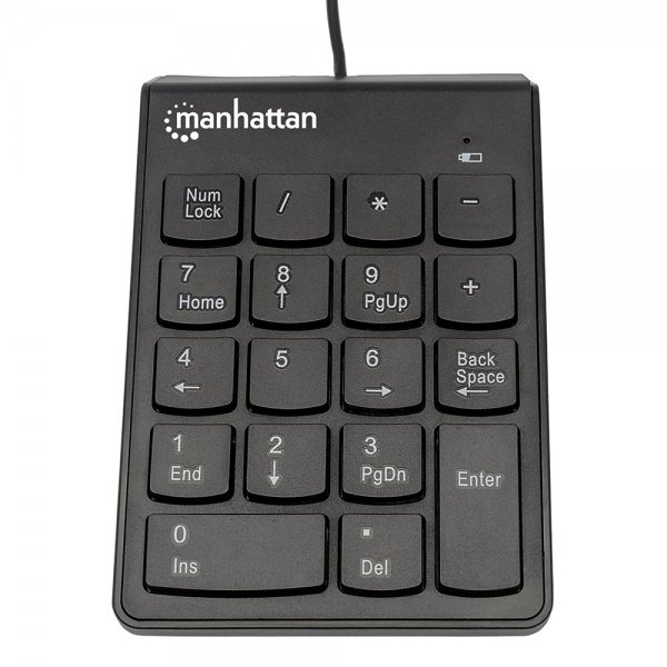 Manhattan Teclado Numérico 176354, Alámbrico, USB, Negro