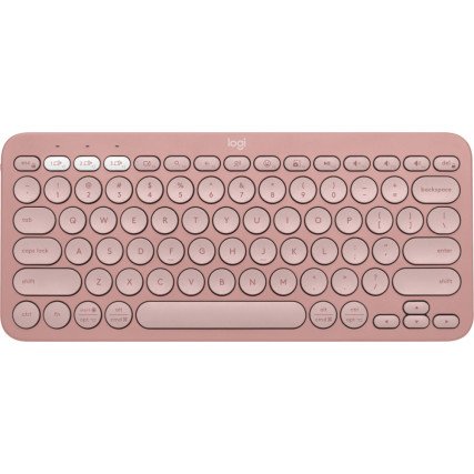 Teclado Logitech PEBBLE KEYS 2 K380S, Inalámbrico, Bluetooth, Rosa