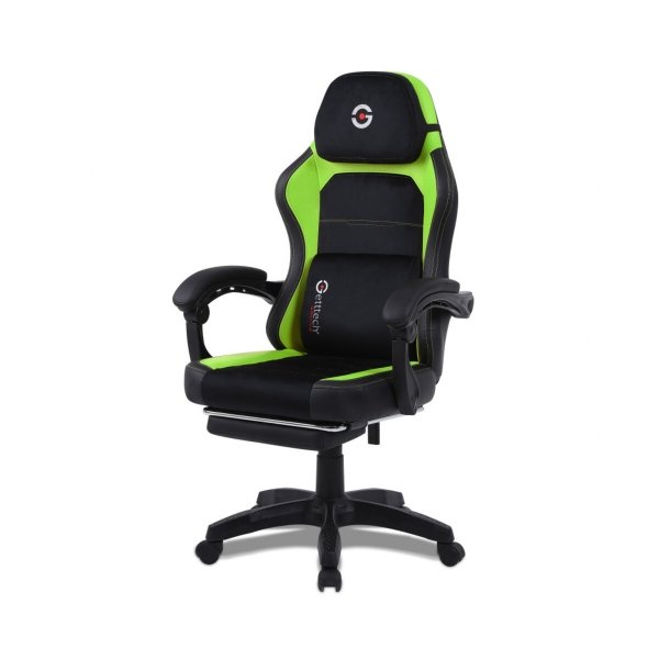 Silla Getttech Verde-Negro Soporte Reposapies Cojin Lumbar Vibratorio