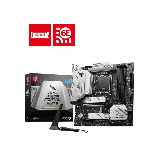 Tarjeta Madre MSI micro ATX MAG B760M MORTAR WIFI II, S-1700, Intel B760, HDMI, 192GB DR5 para Intel