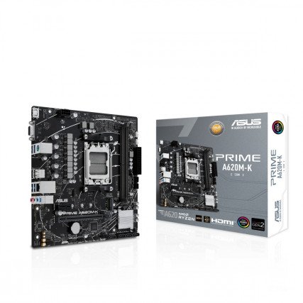 Tarjeta Madre ASUS Micro-ATX PRIME A620M-K-CSM, S-AM5, AMD A620, HDMI, 96GB DDR5 para AMD