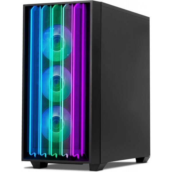 Gabinete Yeyian Mirage S con Ventana, Midi-Tower, ATX/Micro-ATX/ITX, USB 3.2, sin Fuente, sin Ventiladores Instalados, Negro