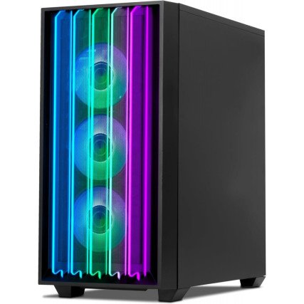 Gabinete Yeyian Mirage S con Ventana, Midi-Tower, ATX/Micro-ATX/ITX, USB 3.2, sin Fuente, sin Ventiladores Instalados, Negro