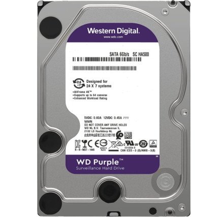 Disco Duro para Videovigilancia Western Digital WD Purple Surveillance 3.5", 6TB, SATA, 6 Gbit/s, 256MB Caché