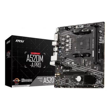 Tarjeta Madre MSI A520M-A PRO DDR4 M.2 pcie 3.0 Ryzen AM4