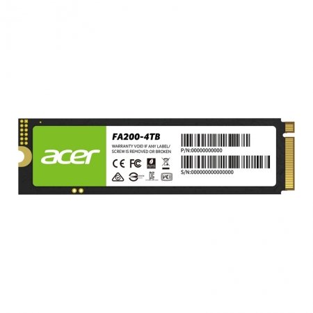 SSD Acer FA200 NVMe 4TB PCIe 4.0 M.2 – Alto Rendimiento 7200 MB/s para Gaming, PC y PS5 (BL.9BWWA.150)