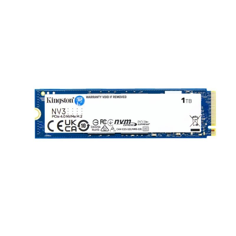 SSD Kingston NV3 1TB M.2 2280 NVME SNV3S/1000G – SSD NVMe PCIe 4.0 Gen4 1TB, hasta 6000MB/s, M.2 2280