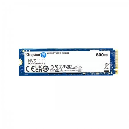 SSD Kingston NV3 500GB NVMe PCIe 4.0 M.2 2280 – Hasta 3500 MB/s, Rendimiento Gen4 para PC y Laptops (SNV3S/500G)