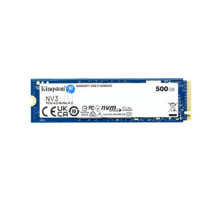 SSD Kingston NV3 500GB NVMe PCIe 4.0 M.2 2280 – Hasta 3500 MB/s, Rendimiento Gen4 para PC y Laptops (SNV3S/500G)