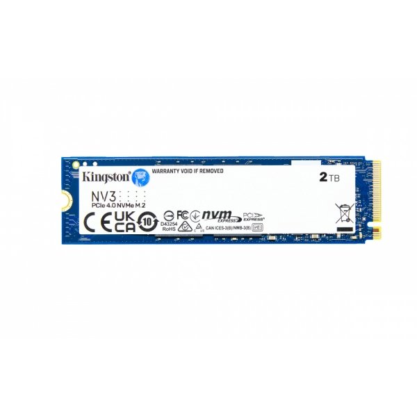 SSD Kingston NV3 2TB NVMe PCIe 4.0 M.2 2280 – Hasta 6000 MB/s, Alto Rendimiento Gen4 para PC y Laptops (SNV3S/2000G)