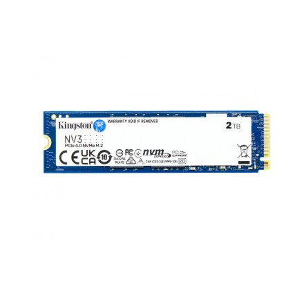 SSD Kingston NV3 2TB NVMe PCIe 4.0 M.2 2280 – Hasta 6000 MB/s, Alto Rendimiento Gen4 para PC y Laptops (SNV3S/2000G)