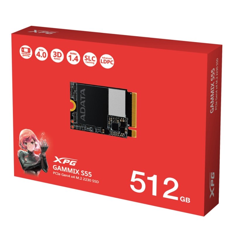 SSD XPG GAMMIX S55 512GB NVMe PCIe 4.0 M.2 2230 – Hasta 5000 MB/s, SSD Gen4 para PC, Laptops y Dispositivos Compactos