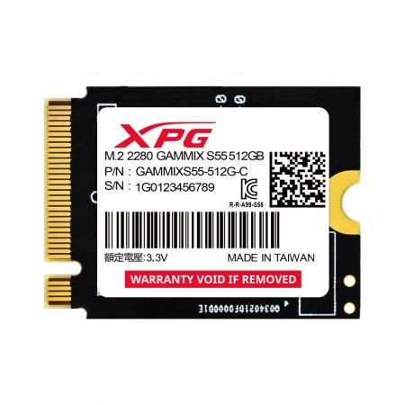 SSD XPG GAMMIX S55 512GB NVMe PCIe 4.0 M.2 2230 – Hasta 5000 MB/s, SSD Gen4 para PC, Laptops y Dispositivos Compactos