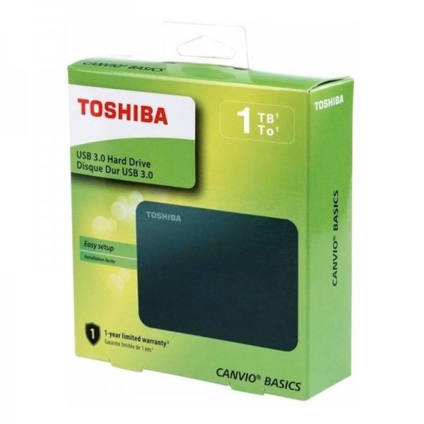 Disco Duro Externo Toshiba Canvio Basics 2.5", 1TB, USB 3.0, Negro