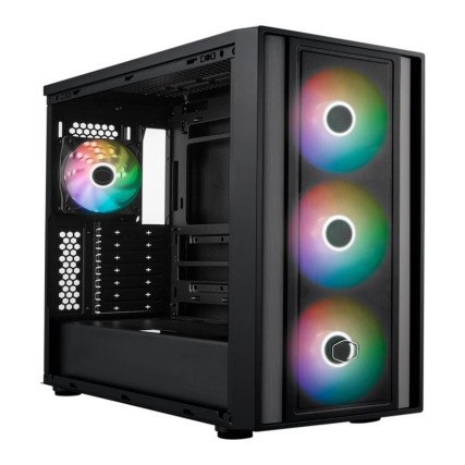 Gabinete Cooler Master MasterBox 600, Mid Tower, ATX/EATX/Micro-ATX/Mini-ITX, sin Fuente, 4 Ventiladores ARGB Instalados, Negro
