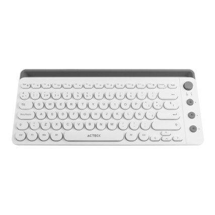 Teclado Acteck UNY Comp TI685 2.4GHZ 3 Modos BT Blanco
