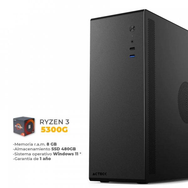 Lux - AMD Ryzen 3 5300G, 8GB DDR4, 480GB SSD, Uso Escolar, Oficina o Punto de Venta