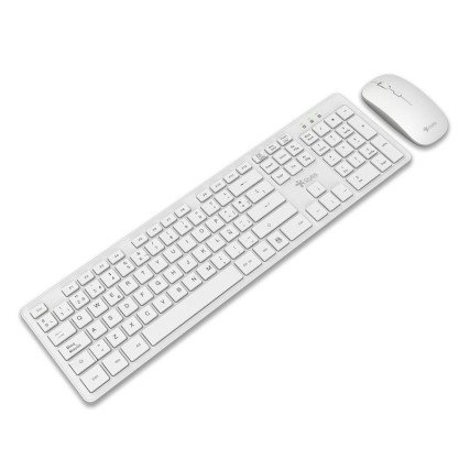 Combo Inalámbrico 2 en Stylos Teclado 100% Membrana 105 Teclas Blanco