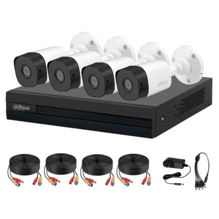 Kit Dahua de 4 Canales DE 1 MPX/ 4 CAM B1A11 1 MPX Lente 2.8 MM