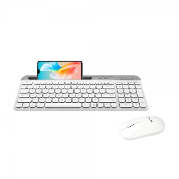 Combo Acteck Silk MK720 2-1 Ergonómico/Inalámbrico/USB Blanco