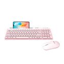 Combo Acteck Silk MK720 2-1 Ergonómico/Inalámbrico USB Rosa
