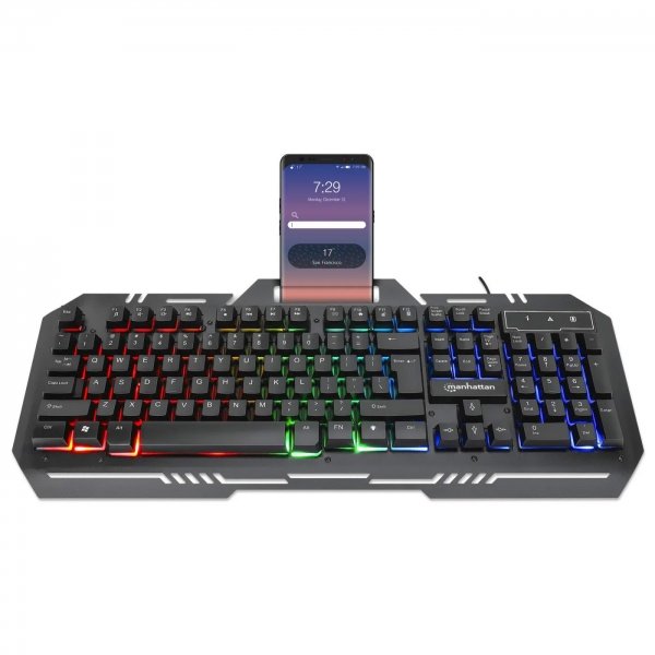 Teclado Gaming Manhattan Porta Celular Metálico