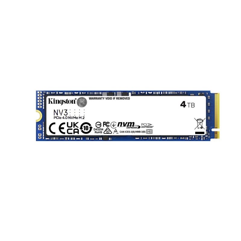 SSD Kingston NV3 4TB NVMe PCIe 4.0 M.2 2280 – Hasta 6000 MB/s, Alto Rendimiento Gen4 para PC y Laptops (SNV3S/4000G) SSD Kingston NV3 4TB NVMe PCIe 4.0 M.2 2280 – Hasta 6000 MB/s, Alto Rendimiento Gen4 para PC y Laptops (SNV3S/4000G)