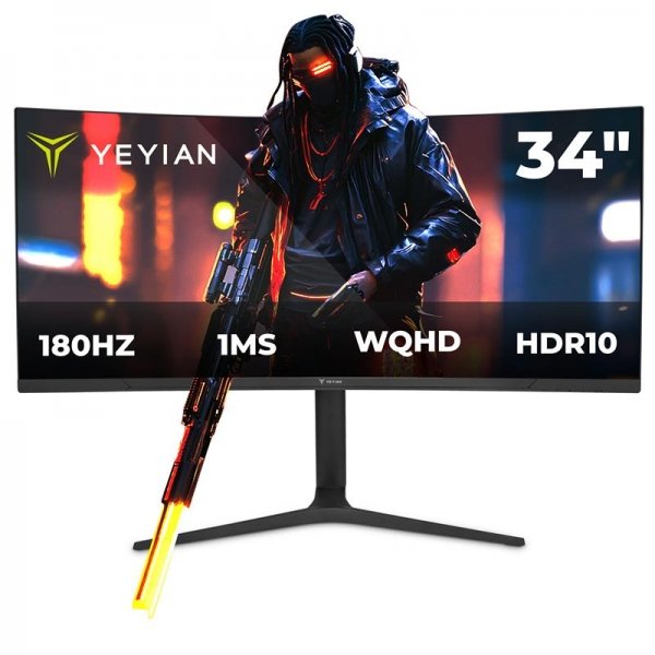 Monitor Yeyian Gamer Curvo 34" 2K 180HZ YMC-FV234-M1