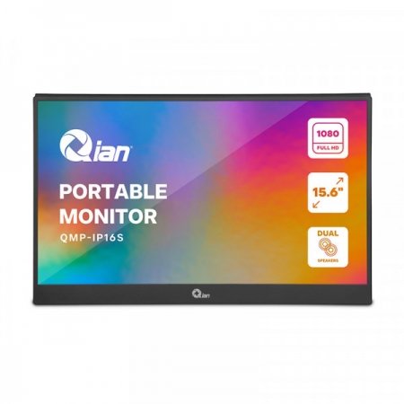Monitor Portátil Qian 15.6" FHD , IPS FHD 60Hz con Bocinas Integradas, QMP-IP16S